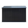 Living and Home Charcoal Black Metal Bike & Tool Shed Outdoor Storage Shed for Rubbish Bin with Lockable Double Doors, Ventilated, Gas Strut Lid