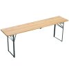 Outdoor Wooden Folding Beer Table Garden Narrow Table 217*49cm
