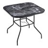 Garden Tempered Glass Marble Coffee Table Multi Size