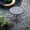 80cm Dia Garden Tempered Glass Wood Grain Coffee Table
