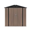 6.56 x 4.17FT Apex Roof Garden Tool Shed, Brown