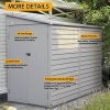 Living and Home 4.7x8.8FT Outdoor Metal Garden Storage Shed, White