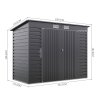 Living and Home 182.6cm H Outdoor Galvanized Steel Storage Shed with Dual Doors, Grey