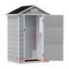 Living and Home 4 x 3FT Apex Roof Garden Plastic Storage Shed with Lockable Door