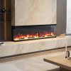 Living and Home 60inch Recessed and Freestanding Electric Fireplace with Remote Control Wall Inset Fire 3 Sided Panoramic