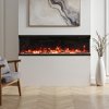 Living and Home 60inch Recessed and Freestanding Electric Fireplace with Remote Control Wall Inset Fire 3 Sided Panoramic