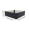 Living and Home Anthracite Galvanised Steel Raised Garden Bed, 100cm W x 100cm D x 30cm H
