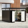 Living and Home 2.6x3x2m Charcoal Black Galvanized Steel Storage Shed with Lockable Doors