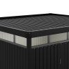 Living and Home 2.6x3x2m Charcoal Black Galvanized Steel Storage Shed with Lockable Doors