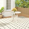 Living and Home Vintage Round Cast Aluminum Garden Bistro Table, Beige