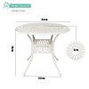 Living and Home Vintage Round Cast Aluminum Garden Bistro Table, Beige