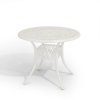 Living and Home Vintage Round Cast Aluminum Garden Bistro Table, Beige