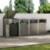 Living and Home 4 Bin Storage Shed Heavy-duty Galvanized Steel Outdoor Bin Store with Lift-up Lids & Lockable Doors