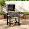 Living and Home Outdoor Portable Charcoal BBQ Grill Barbecue Trolley