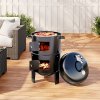 Living and Home 3-In-1 Portable Outdoor Charcoal BBQ Grill Smoker