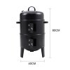 Living and Home 3-In-1 Portable Outdoor Charcoal BBQ Grill Smoker