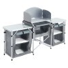 Living and Home Portable Outdoor Camping Kitchen Unit with Storage Shelves