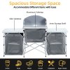 Living and Home Portable Outdoor Camping Kitchen Unit with Storage Shelves