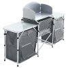 Living and Home Portable Outdoor Camping Kitchen Unit with Storage Shelves