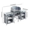 Living and Home Portable Outdoor Camping Kitchen Unit with Storage Shelves