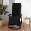 Living and Home Non-slip Sun Lounger Cushion for Garden Patio Black, 160cm(W) x 50cm(D)