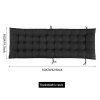 Living and Home Non-slip Sun Lounger Cushion for Garden Patio Black, 160cm(W) x 50cm(D)