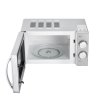 700W 20L Stainless Steel Microwave 6 Power Levels with Defrost Function, Freestanding