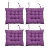 Living and Home 4Pcs Soft Thicken Tatami Seat Cushions Dark Purple, 40cm W x 40cm D x 5cm H