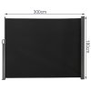 Living and Home 300cm L x 180cm W Outdoor Retractable Privacy Side Awning, Grey