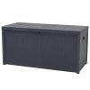 Living and Home 430L Grey Waterproof Garden Storage Box with Dual Handles and Lockable Lid - Large Plastic Tool & Equipment Storage