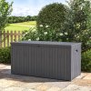 Living and Home 430L Grey Waterproof Garden Storage Box with Dual Handles and Lockable Lid - Large Plastic Tool & Equipment Storage