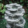 Living and Home Garden Water Feature Outdoor LED Waterfall Electric Fountain Rockery Decor