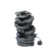 Living and Home Garden Water Feature Outdoor LED Waterfall Electric Fountain Rockery Decor