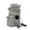 Living and Home Water Feature Outdoor LED Waterfall Electric Fountain Rockery Garden Decor