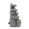 Living and Home Water Feature Outdoor LED Waterfall Electric Fountain Rockery Garden Decor