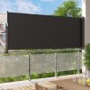 Living and Home 300cm Outdoor Patio Retractable Side Awning Balcony Sunshade Blind, Dark Grey