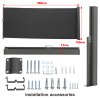 Living and Home 300cm Outdoor Patio Retractable Side Awning Balcony Sunshade Blind, Dark Grey