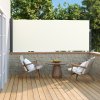 Living and Home Beige Outdoor Retractable Privacy Side Awning, 300cm (W) x 120cm (H)