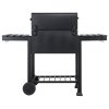 Living and Home Portable Outdoor Charcoal BBQ Grill with Side Shelves