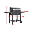 Living and Home Portable Outdoor Charcoal BBQ Grill with Side Shelves