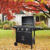 Living and Home 3-Burner Outdoor BBQ Propane Gas Grill with Wheels
