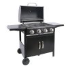 Living and Home 4-Burner Outdoor BBQ Propane Gas Grill with Wheels