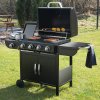 Living and Home 5-Burner Outdoor Gas Burner with Side Burner Gas Gill