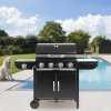 Living and Home 5-Burner Outdoor Gas Burner with Side Burner Gas Gill