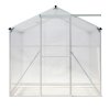 Living and Home 8ft × 6ft Aluminium Hobby Greenhouse with Window Opening and Sliding Door