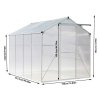 Living and Home 8ft × 6ft Aluminium Hobby Greenhouse with Window Opening and Sliding Door