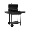 Living and Home Outdoor Carbon Steel Garden Charcoal Grill with Shelf and Wheels
