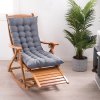 Living and Home Grey Non-slip Sun Lounger Cushion for Garden Patio, 125cm(W) x 48cm(D)