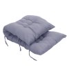 Living and Home Grey Non-slip Sun Lounger Cushion for Garden Patio, 125cm(W) x 48cm(D)