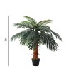 Living and Home 100cm Large Faux Palm Tree Fake Artificial Green Plants Realistic Tree Garden